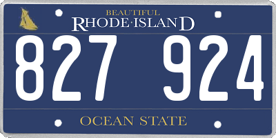 RI license plate 827924
