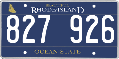 RI license plate 827926