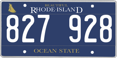 RI license plate 827928