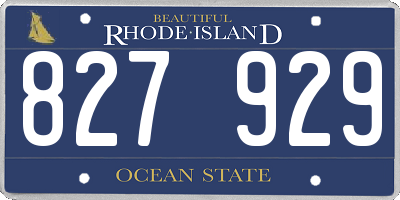 RI license plate 827929
