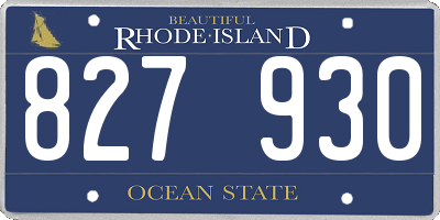 RI license plate 827930