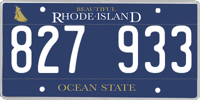 RI license plate 827933