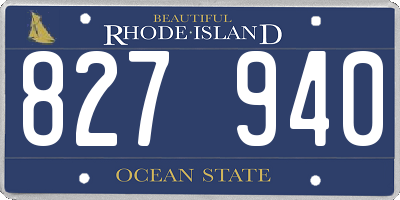 RI license plate 827940