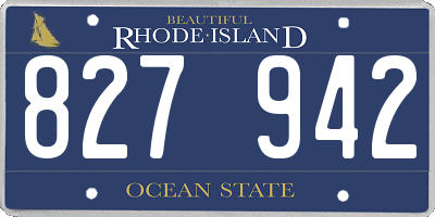 RI license plate 827942