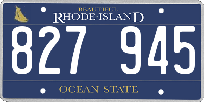 RI license plate 827945