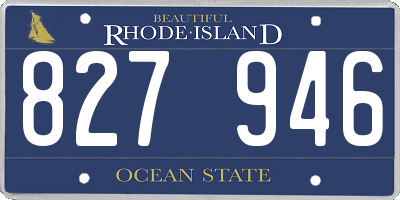 RI license plate 827946