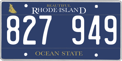 RI license plate 827949