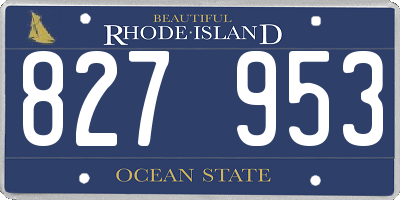 RI license plate 827953