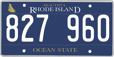 RI license plate 827960