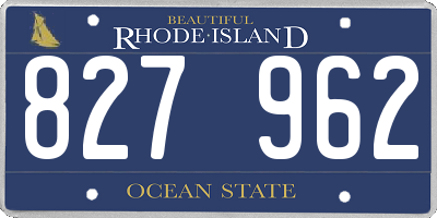 RI license plate 827962