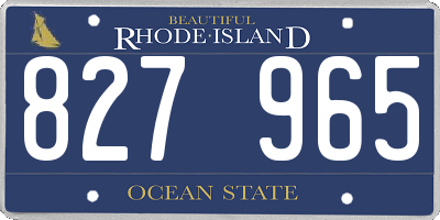 RI license plate 827965