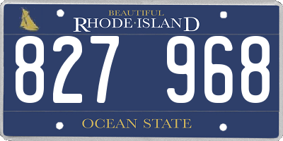 RI license plate 827968