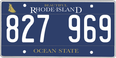 RI license plate 827969