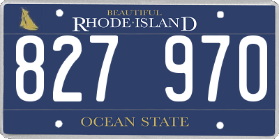 RI license plate 827970