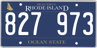 RI license plate 827973