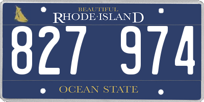 RI license plate 827974