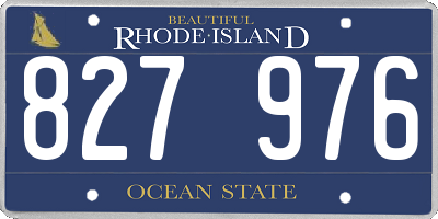 RI license plate 827976