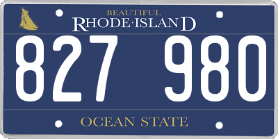 RI license plate 827980