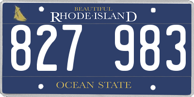 RI license plate 827983