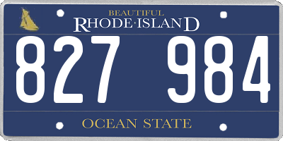 RI license plate 827984