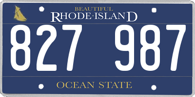 RI license plate 827987
