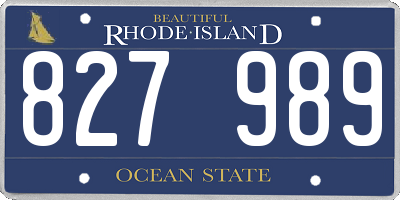 RI license plate 827989