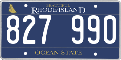 RI license plate 827990