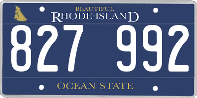 RI license plate 827992