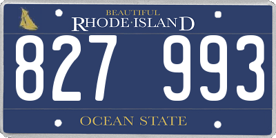 RI license plate 827993