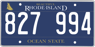 RI license plate 827994