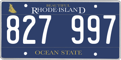 RI license plate 827997