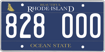 RI license plate 828000