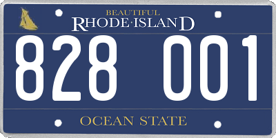RI license plate 828001