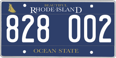 RI license plate 828002
