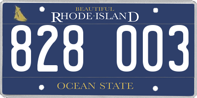 RI license plate 828003