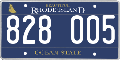 RI license plate 828005