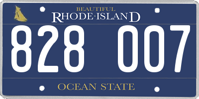 RI license plate 828007