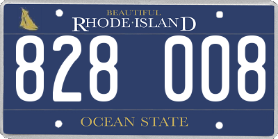 RI license plate 828008