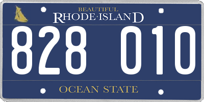 RI license plate 828010