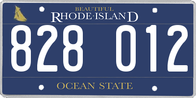 RI license plate 828012