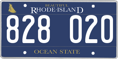 RI license plate 828020