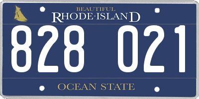 RI license plate 828021