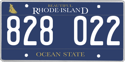RI license plate 828022
