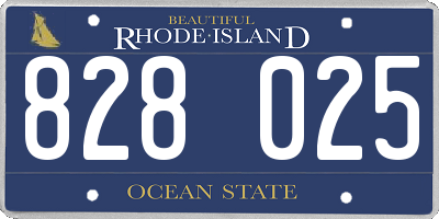 RI license plate 828025