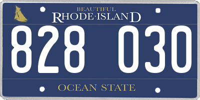 RI license plate 828030