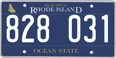 RI license plate 828031