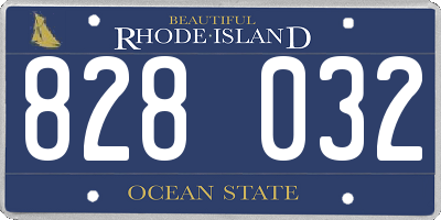 RI license plate 828032