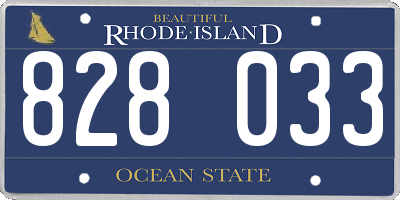 RI license plate 828033
