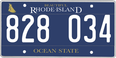RI license plate 828034