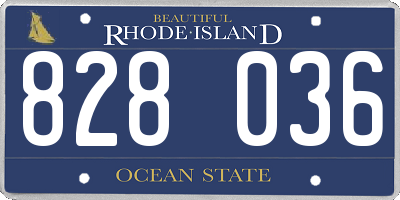 RI license plate 828036
